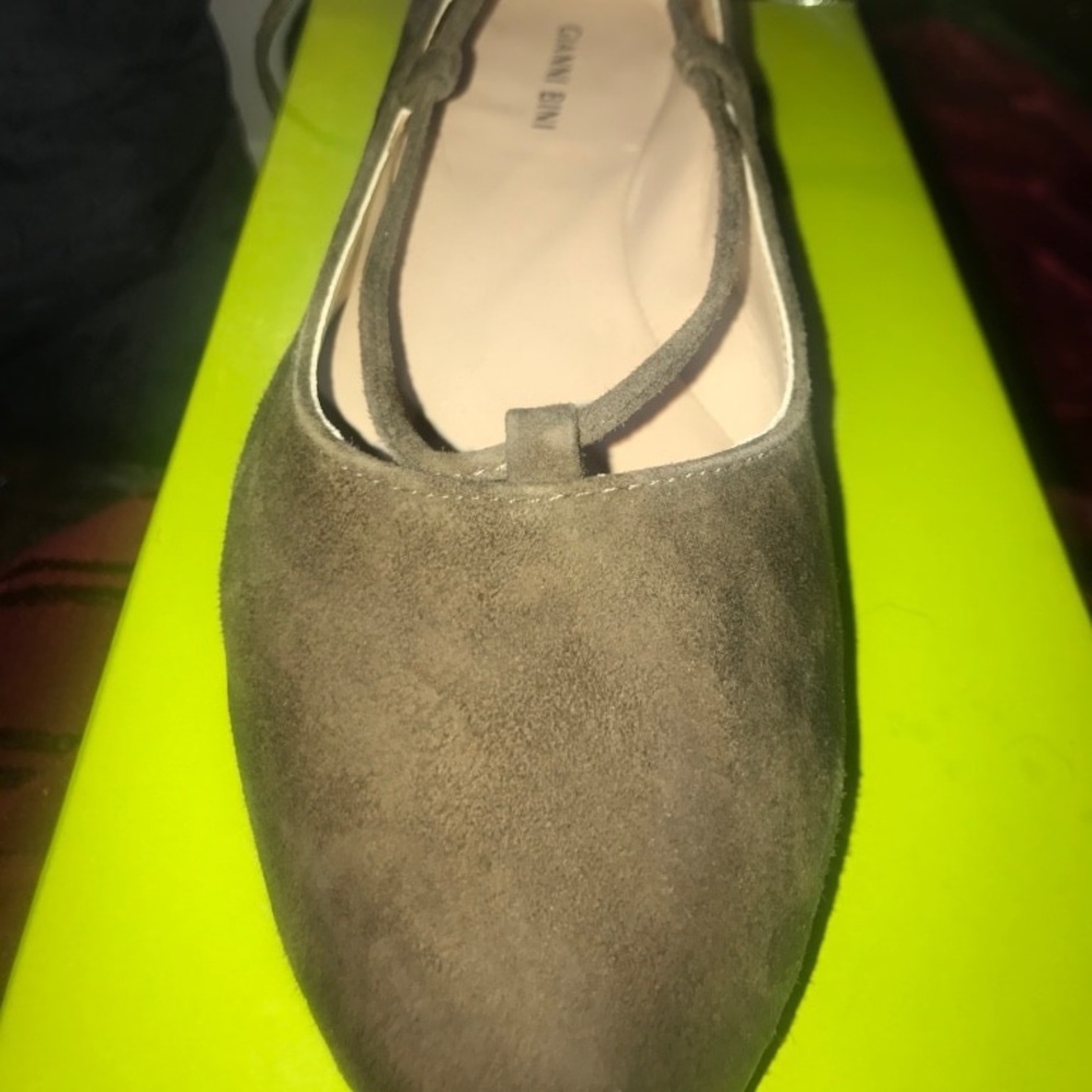 Olive Suade Lace Up Flats